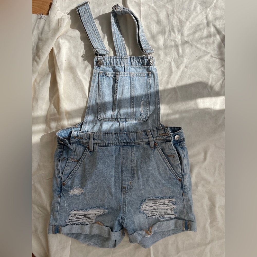 Denim Overall Shorts